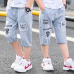 Children Clothing Kids Jeans Summer Shorts Casual Hole Jeans Cute Cowboy Baby Boy Clothes Cartoon Boys Denim Pants 4-12y