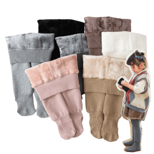 Winter New Plush White Bottomed Pantyhose Children's 5-year-old Thickened Solid Color Baby Warm Pantyhose