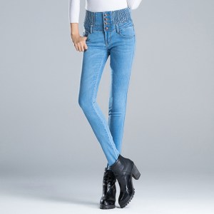 New Jeans Women's Elastic High Waist Stretch Hip Slim Skinny Pencil Pants Female Denim Trousers 34 36  38 40