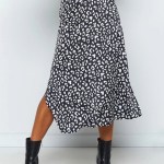 New Sexy Leopard Print Chiffon Split Skirt Casual Fashion Long Skirts for Women Spring Summer Zip Elegant Female Skirt
