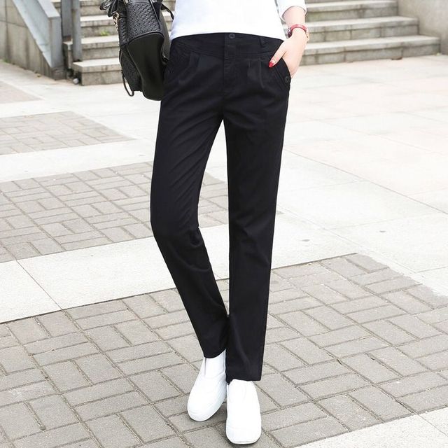Women's Trousers Spring Summer Stretch Waist Cotton Feet Pants Middle and Old Ladies Solid Casual Pants Large Size 3XL F145 - Image 6