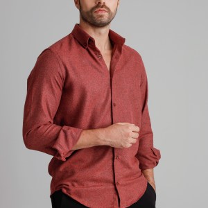 ALENMEZA Casual Red Stylish Long Sleeve Autumn Winter Season Heather Lumberjack Without Pocket Modern Fit Shirt