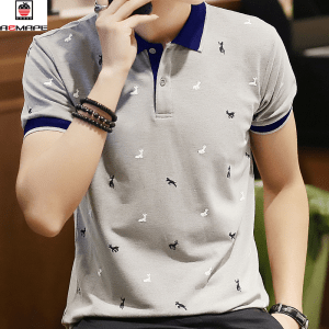 Aemape brand Men's Polo Shirts summer new casual print deer polos shirt short sleeve mens trend cotton T shirt casual Polo shirt