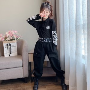 Autumn Clothes for Girls Cargo Pants Set Kids Long Sleeve Tops Children's Sports Suits Fashion Teen Girls Set 10 12 13 14 Years