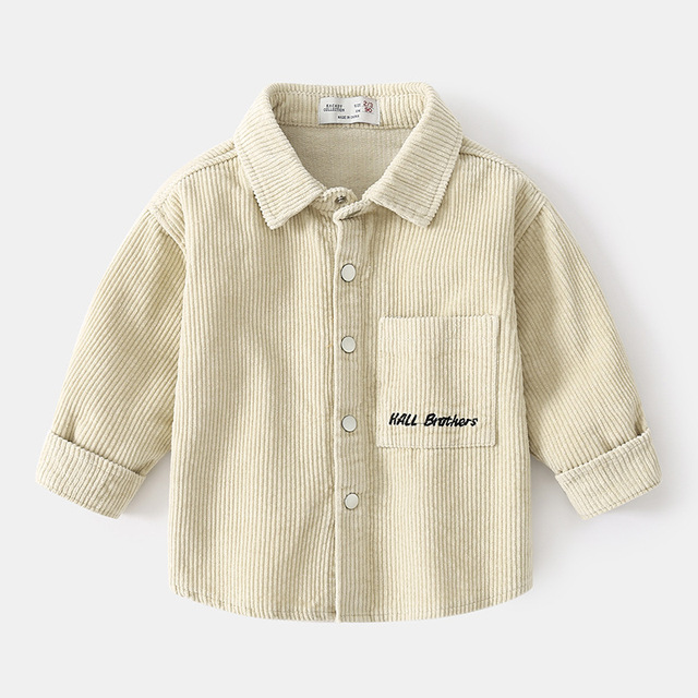 Baby Boys Shirts Long Sleeve School Blouse Corduroy Boys Cardigan Kids White Shirt For Toddler Boys Blouse Children Tops Autumn - Image 3