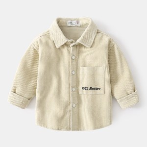Baby Boys Shirts Long Sleeve School Blouse Corduroy Boys Cardigan Kids White Shirt For Toddler Boys Blouse Children Tops Autumn