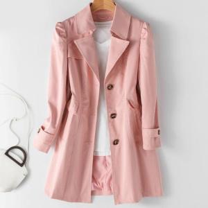 FTLZZ New Autumn Women Khaki Long Trench Coat Casual Female Streetwear Slim Fit Korean Style Windbreaker Single Breasted Outwear