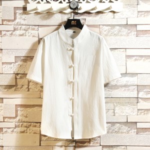 Fashion Korea Design Hawaii Beach Short Sleeve Casual Shirts Men's Solid Black Blouse Summer Clothes Plus OverSize 5XL 6XL