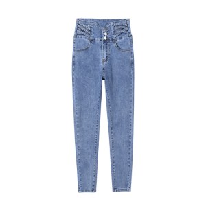 Fleece Women Warm Jeans Lady High Waist Skinny Pencil Denim Pants Winter Fleece Mom Retro Thicken Trouser Pantalones Aesthetic