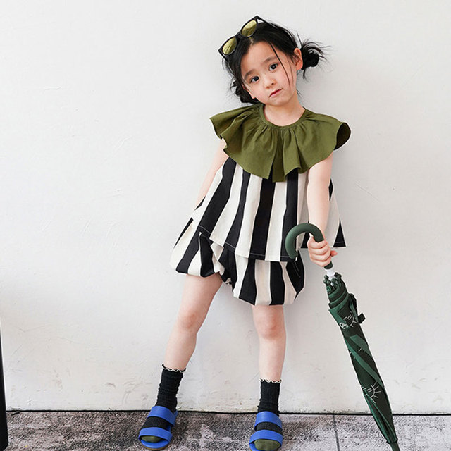 Girls Clothing Sets Summer Children's Lotus Collar Tops + Bell Bottoms Clothes for Kids Children Designer Outfits Baby Costumes - Image 4