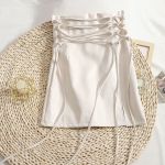 Gothic Pencil Skirt Woman Pu Hippie Mini Leather Punk Lace Up New High Waisted Sexy Club Beige Black Y2k Skirts Lolita