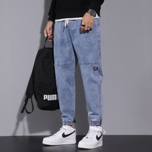 Men Grey Baggy Pants Fashion Brand Clothes Hip Hop Cotton Harem Jeans Men's Jean Harajuku Denim Trousers Vintage Male Pants 4XL