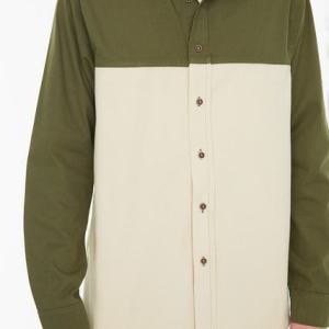 Men's Regular Fit Shirt Collar Long Sleeve Color Block TMNSS22GO00006