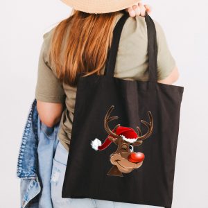 Merry Christmas Black Canvas Women Shopping Bags Dear Girl Shoulder Cloth Bag Reusable Shopper Teacher Student Bag пляжная сумка