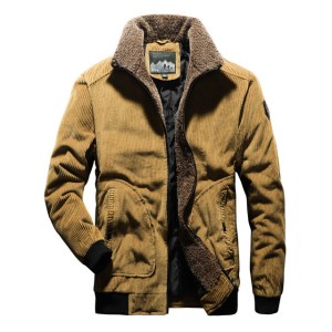 New Men's Clothing Plus Velvet Warm Corduroy Cotton Jacket Fashion Men's Casual Fashion Cotton Clothing Men's Brand Warm Jacket