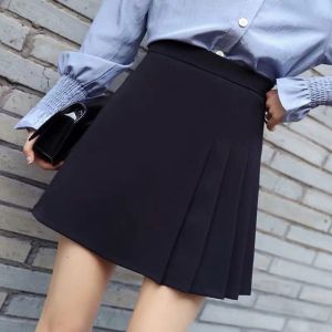 Pleated Skirts Women Vintage Chic Summer Slim All-match College Girl Clothes Ulzzang Fashion Simple Basic Empire Lady Streetwear