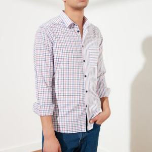 Trendyol Male Slim Fit Shirt Collar Blocky Shirt TMNSS21GO0197