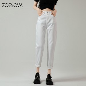 ZOENOVA Casual Baggy Wide Leg White Pants Woman Loose Low Waist Streetwear Cargo Pants Women's Trousers  Elegant Harem Pants
