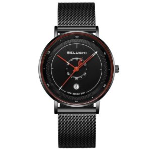 Mens Fashion Minimalist Watches Men Reloj Hombre Business Casual Quartz Watch Simple Male Stainless Steel Mesh Band Clock