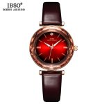 Luxury Women's Watches Elegant Green Glass Regular Slices Design Stainless Steel And Leather Strap Wrist Women Watch For Gifts