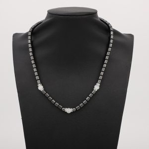 Men's Necklace Black Hematite Magnetic Therapy Care Necklace Pain Relief for Neck Arthritis Women Shoulder Cross Jewelry Gift