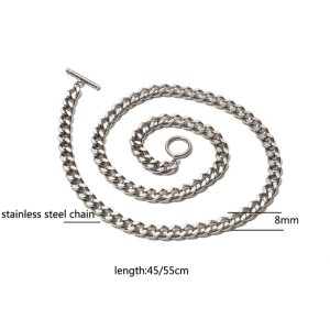 Natural Black Lava Map Stone Mattle Onyx Choker Jewelry For Men Women Stainless Steel Bead Yoga Short Chain Necklace 45/55CM