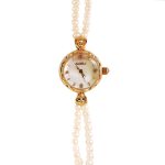 Natural pearl copper 24 k gold quartz women watch new bracelet shell dial Japanese  Waterproof lady watch small