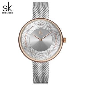 SK Fashion Luxury Brand Women Quartz Watch Creative Thin Ladies Wrist Watch For Montre Femme Female Clock relogio feminino