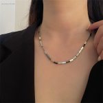 Simple unique INS style necklace titanium steel clavicle chain personality fashion blogger with necklace cool style