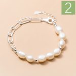 TrustDavis Luxury 925 Sterling Silver Sweet 8mm Baroque Pearl Chain Bracelet For Women Wedding Birthday Fine S925 Jewelry DA1653