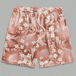 Men's New Hawaiian Swim Trunks Quick Dry Outdoor Leisure Fashion 3D Hawaiian Plant Pattern Beach Shorts Sports Shorts