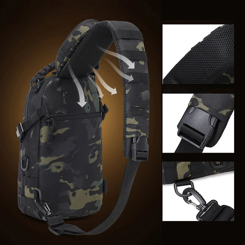 Men's Camping Chest Bag Tactical Sports Shoulder Outdoor Fanny Pack Hiking Climbing Cycling Fishing MOLLE System Sling Bags - Image 3