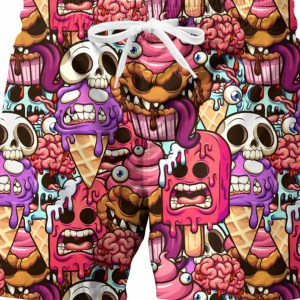 Men's Shorts Swim Trunks Summer Shorts Beach Shorts Elastic Waist Graphic Skull Breathable Quick Dry Short Casual Boho Hawaiian