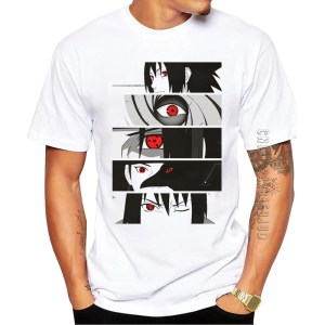 100% Cotton New Fashion Sharingan Men T-Shirt O Neck Casual Tee Vintage Eyes Printed Hipster Graphic Tshirt Funny Tops
