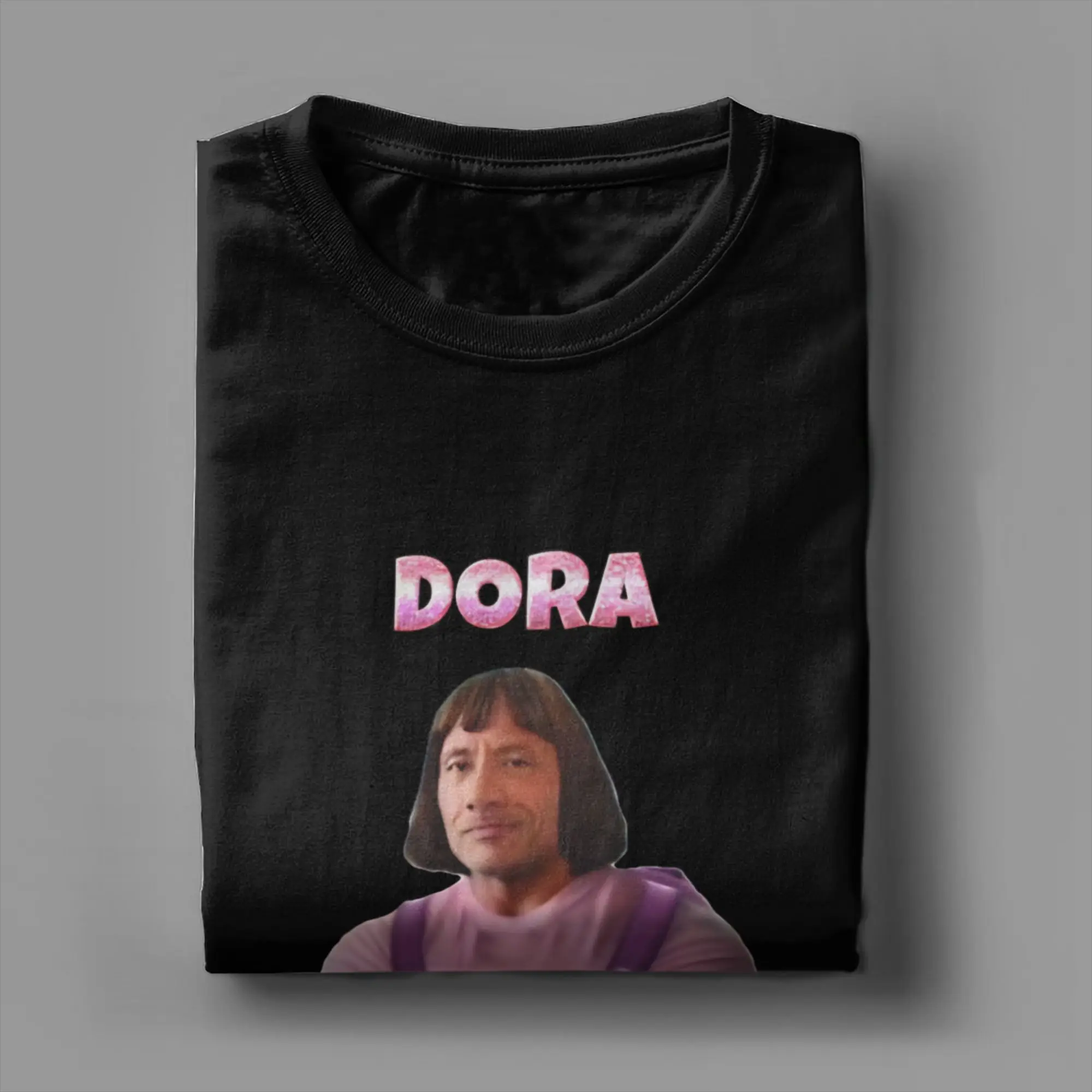 Dora the destroyer T Shirts Men's Cotton Vintage T-Shirts Round Collar Tees Short Sleeve Clothing Gift Idea - Image 4