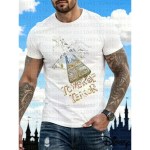 Disney Tower of Terror100% Cotton Printed T-shirt Animation Men and Women Retro Leisure Street Family Parent-child