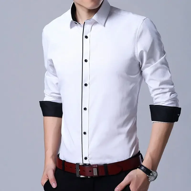 Plus Large Size 9XL 8XL 7XL 6XL 5XL Slim Fit Mens Business Casual Long Sleeved Shirt Classic Male Social Dress Shirts - Image 5