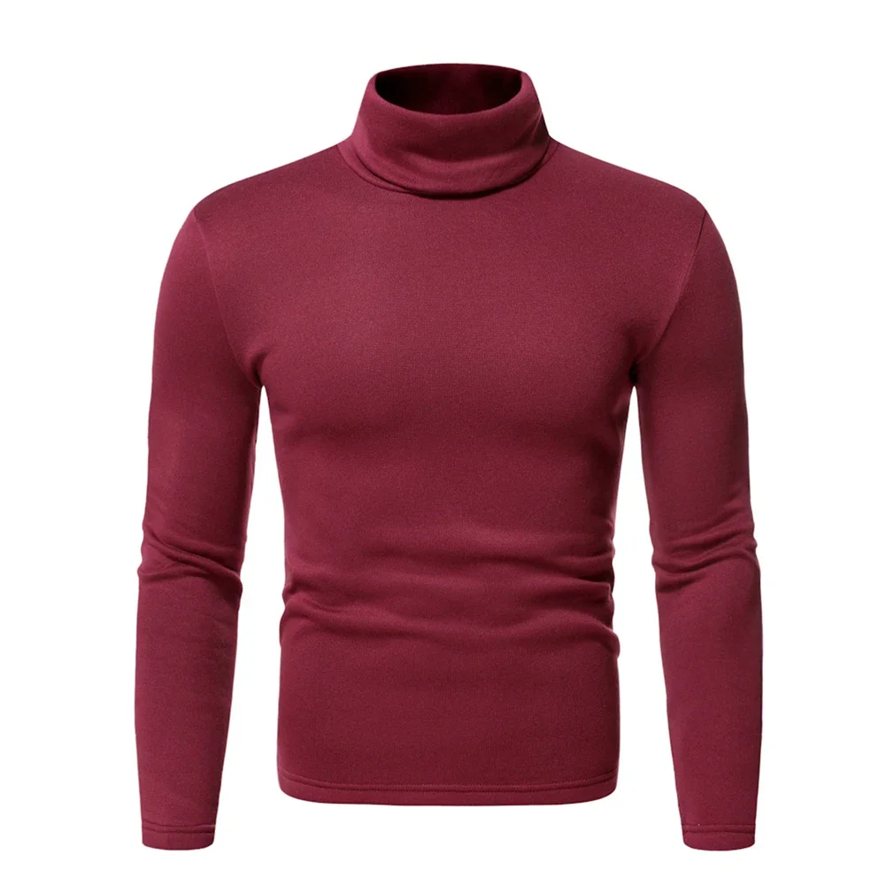 Mens Shirt Mens Tops Long Sleeve Polyester Elasticity Regular Slim Fit T-Shirt Tops Turtleneck Undershirt Warm - Image 2