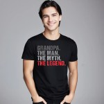 Mens Grandpa The Man The T Shirt Short Sleeve Party Retro Man Christmas Tops & Tees Party Tops Shirt Crew Neck All Cotton